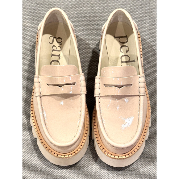 Pedro Garcia Women's Sebas Bone Cream Patent Leather Penny Loafers Size 37 - Picture 1 of 10